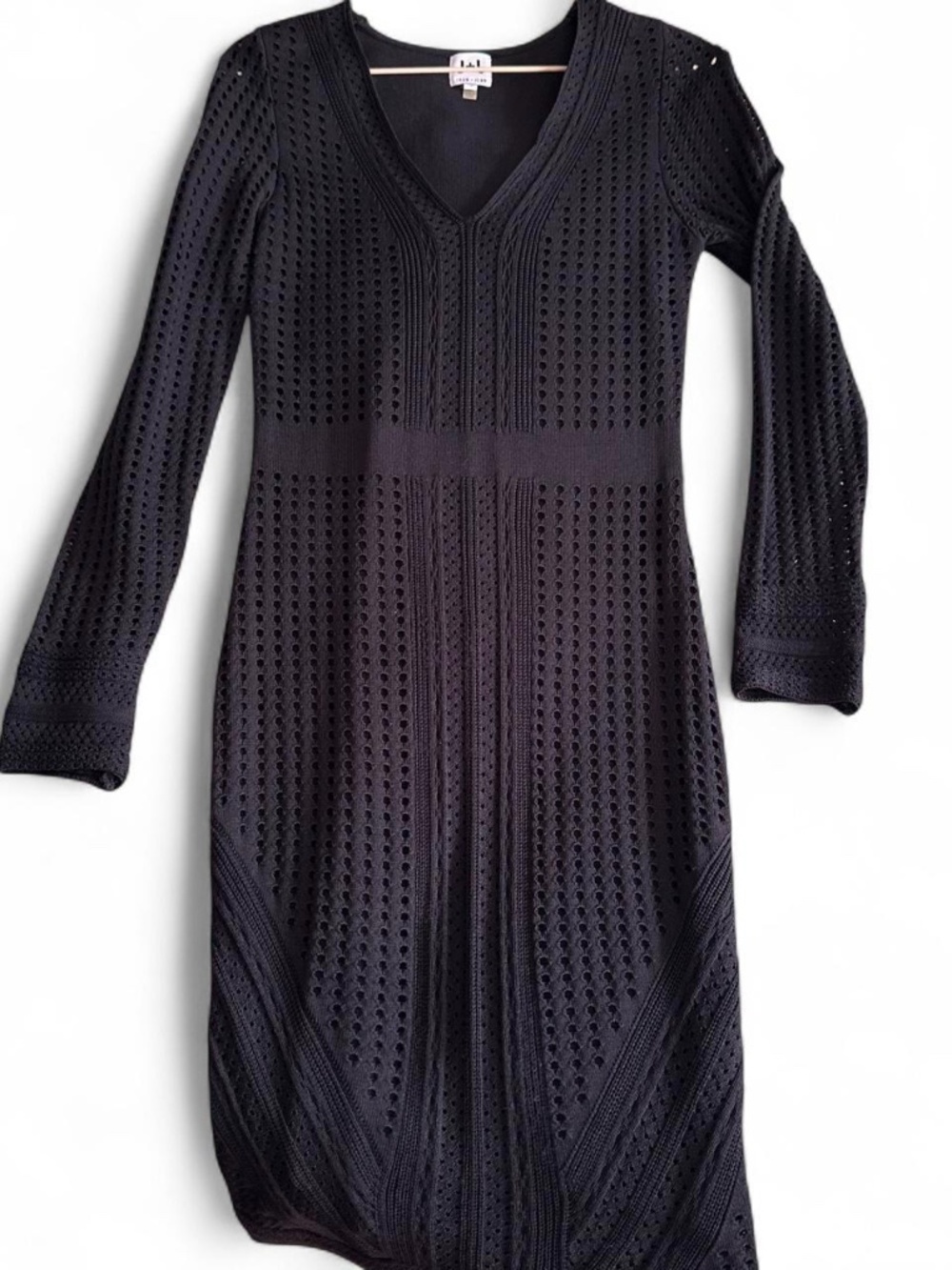Women's Black Crochet Knit Dress